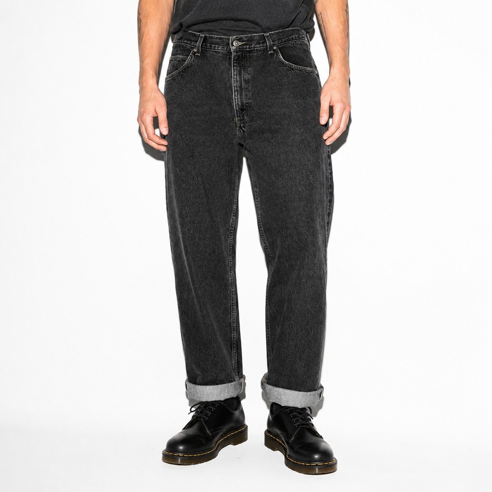 90s Vintage Black Stone Wash Jeans Mens 40x30 Brittania Slim Straight Leg Denim